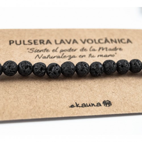 Pulsera elástica piedra volcánica