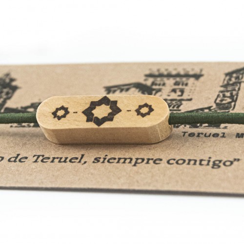 Pulsera de madera e hilo estrella mudejar