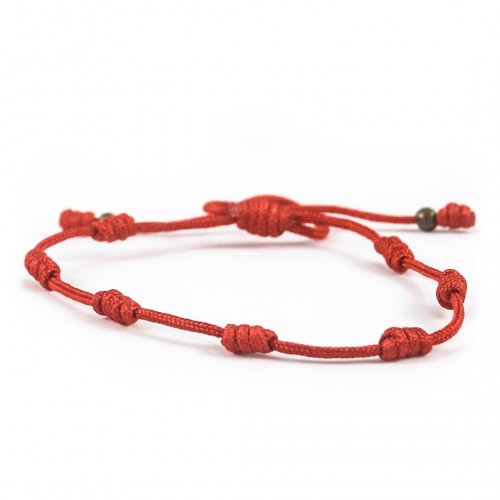 Pulsera roja 7 nudos