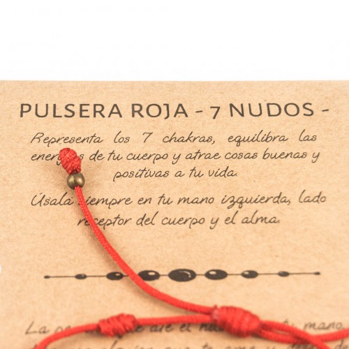 Pulsera roja con 7 nudos